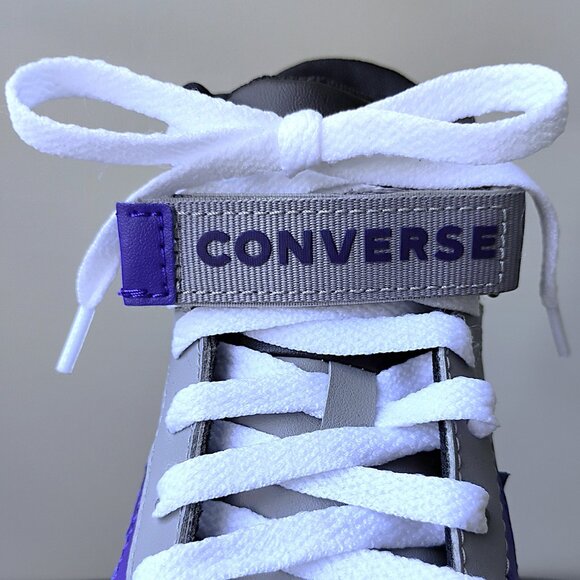 Converse Men Pro Blaze V2 Sport Luxe Faux Leather Sneaker in Classic Grey/Black - Picture 11 of 14